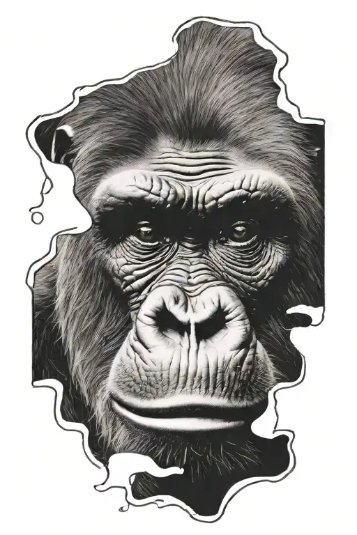 Silverback Gorilla Face