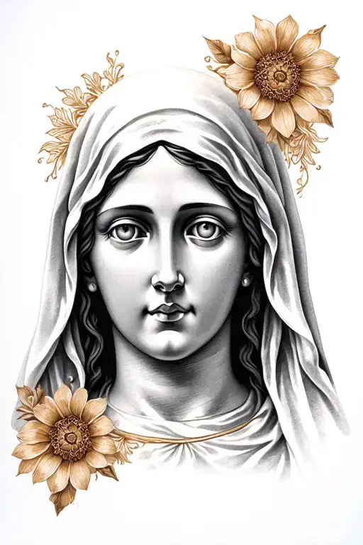 Mother Mary With Eyes Close