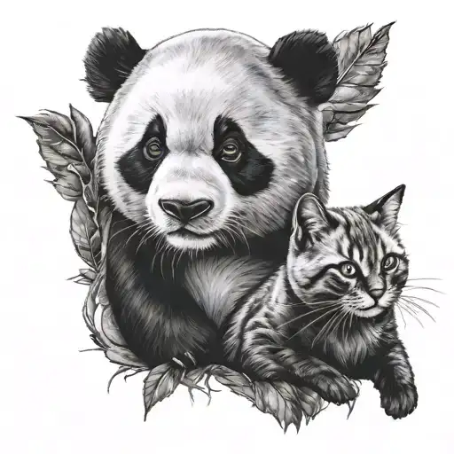 Panda And Cat