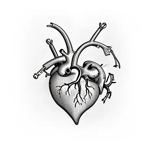 Anatomical Heart With Raven Wings