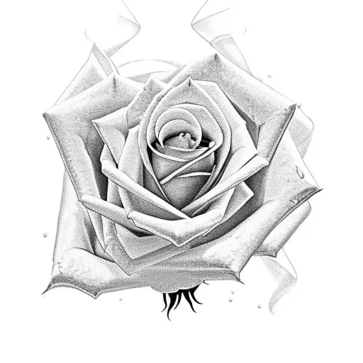 A Majestic Rose Intertwined With Divine Symbols