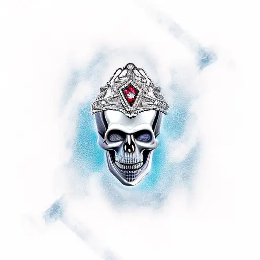 Smokey Skull With Diamond Chain Around Its Neck