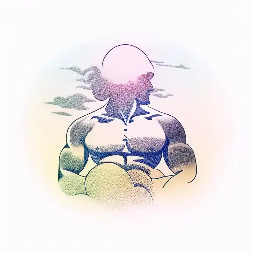 A Serene Island Sunset With The Silhouette Of A Kickboxer In The Foreground