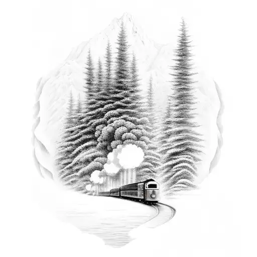 Old Style Train Driving Through Forest On Fire