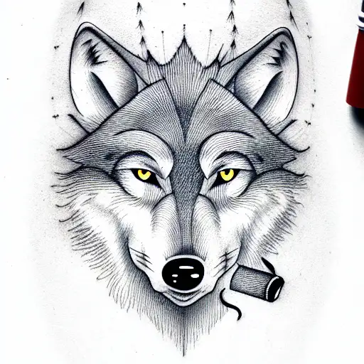 Wolf With Hat And Cigarette