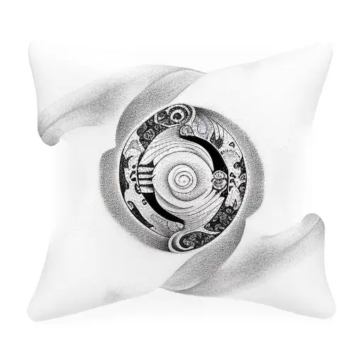 Ying And Yang Out Of Koi Fish Arm Sleeve Thin Fine Line