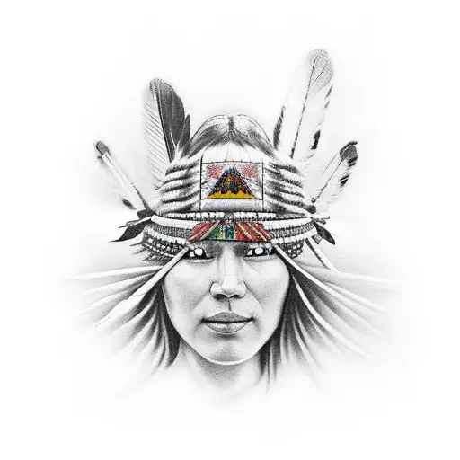 Forest With Native Americans