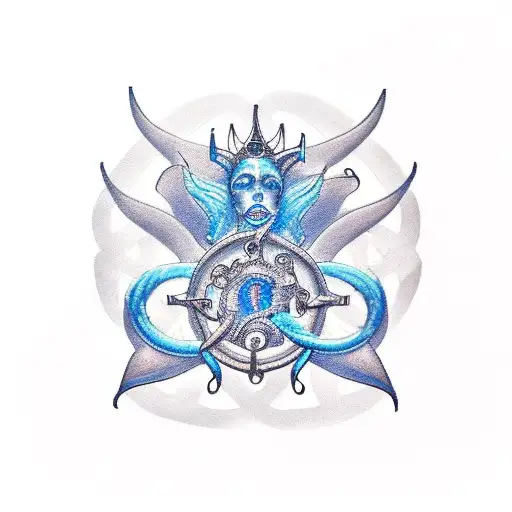 Siren Gang Symbol In Blue