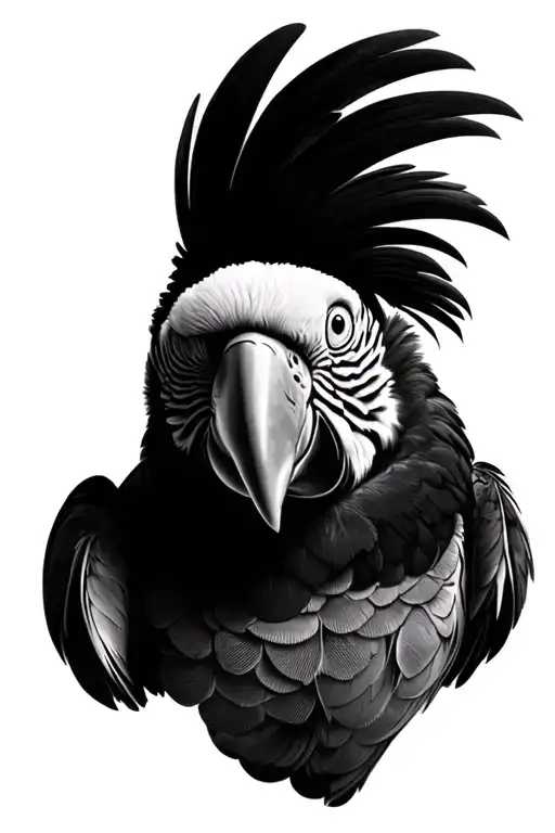 Black And White Macaw Face