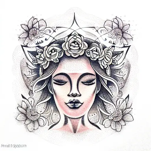 Goddess With Flower Crown