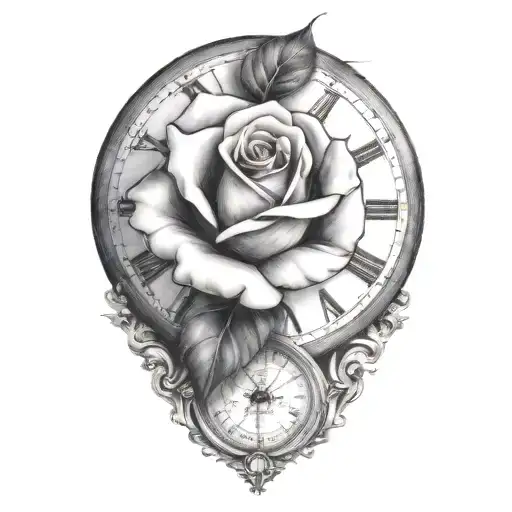 Half Rose Half Clock Face