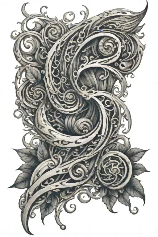 Water Spiraling Around Arm To Shoulder