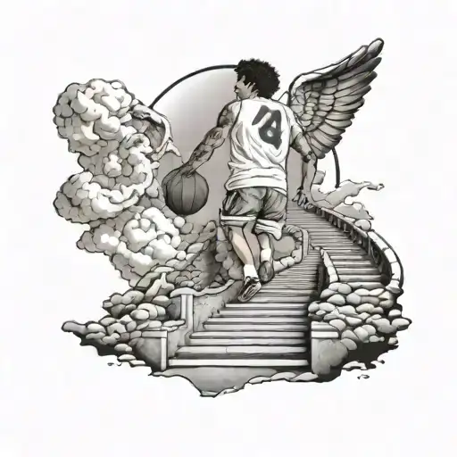 Liangelo Ball Back Tattoo With Stairway To Heaven