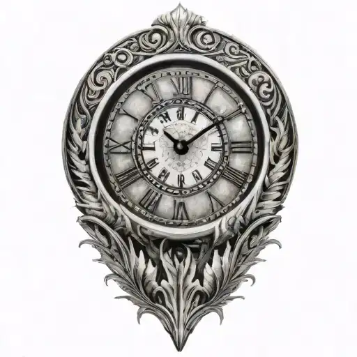 Big Ben Clock Face With Silver Fern Surround