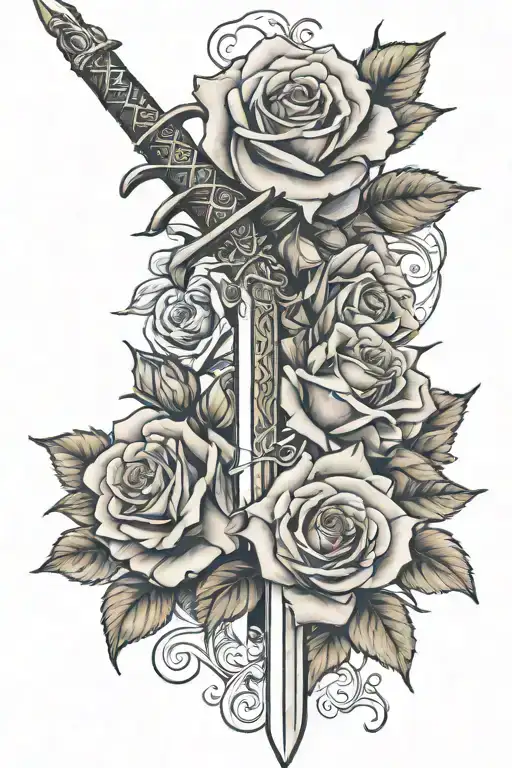 Roses With Sword