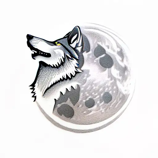 A Wolf Silhouette Howling At The Moon In A Dense Forest