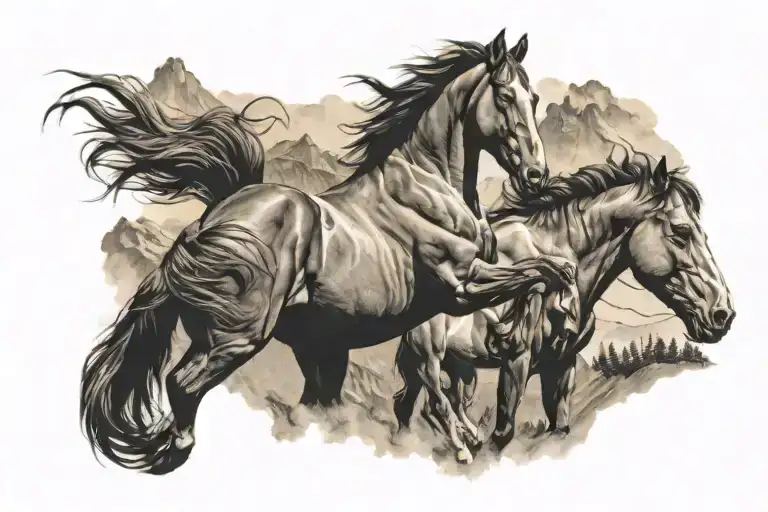 Horses Over A Mountain