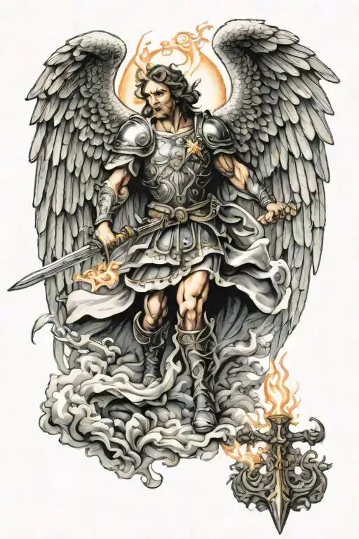 Saint Michael With Flaming Sword