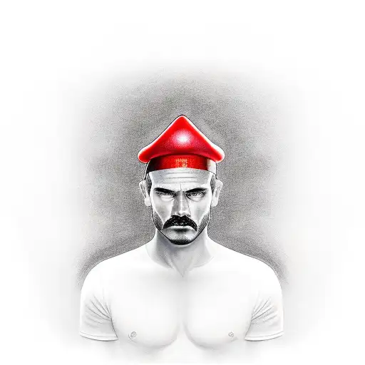A Realistic Portrait Of Mario With His Iconic Red Hat