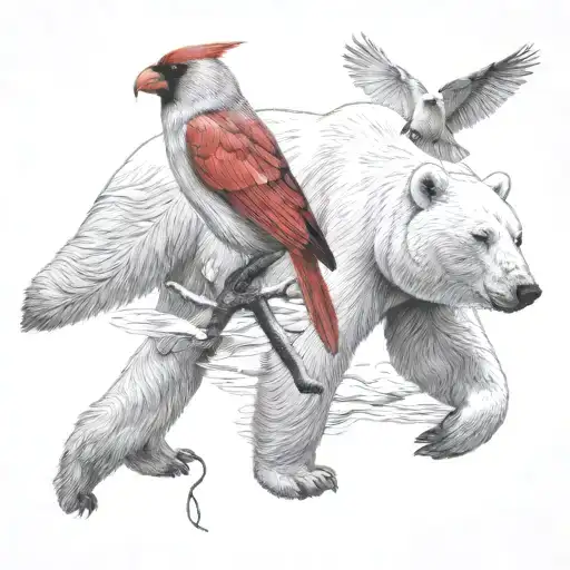 Cardinal And Polar Bear