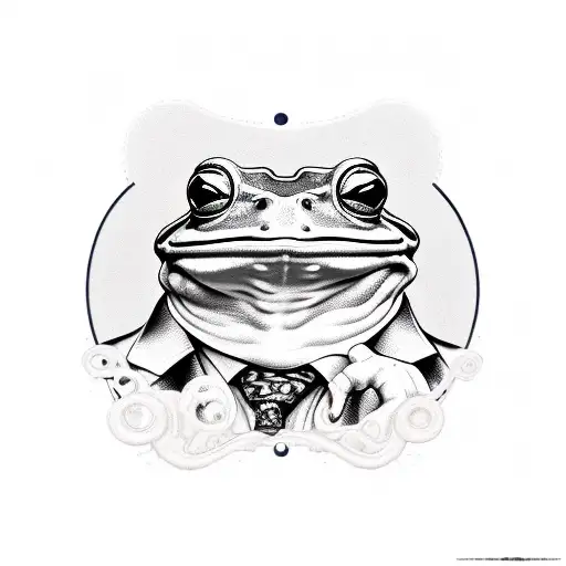 Humanized Frog In A Suit With A Monocle