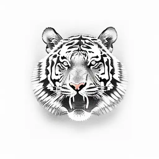 Tiger With Clock And Roses