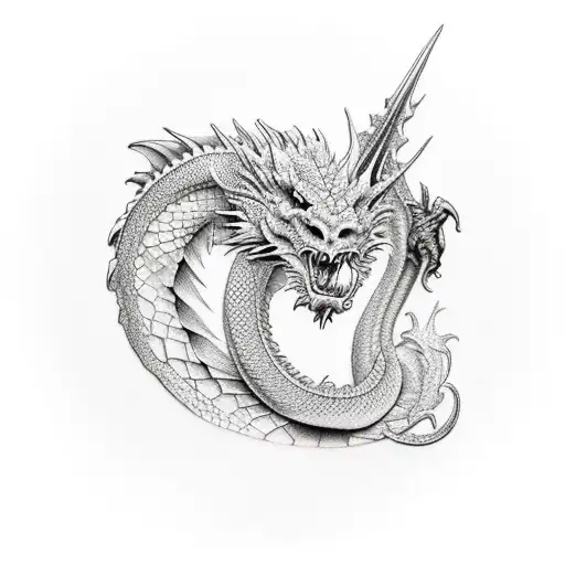 Europen Dragon For Back