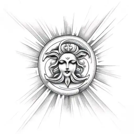 Greek Goddess And God Morphed Into The Sun And Moon