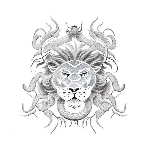 Yin And Yang Lion Scorpion