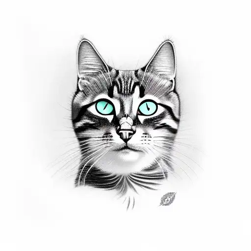 Face Of Black Cat And Tabby Cat