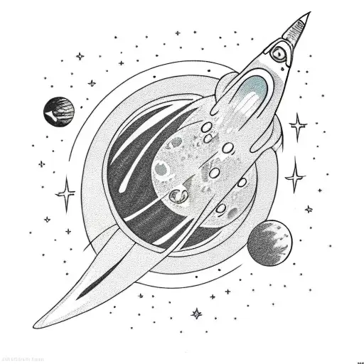 Comic Style Astronaut In Space Wirh Stars And Planets