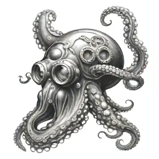 Diver Helmet Octopus Sea Life