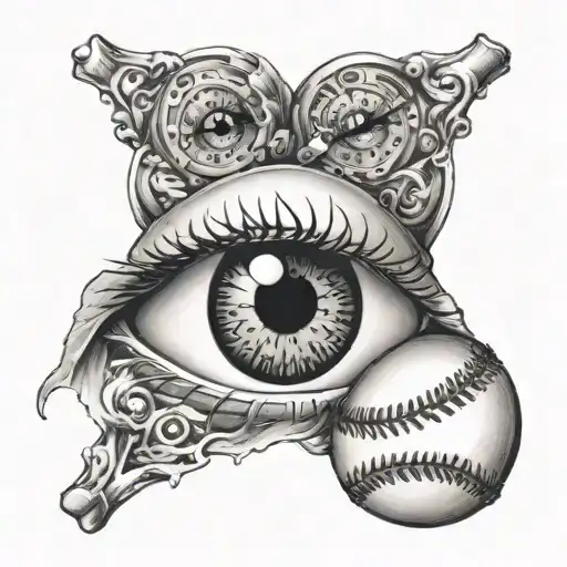 Baseball Eyes Heart Symbolizing Love