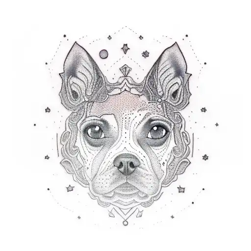 Dog Sitting On The Moon