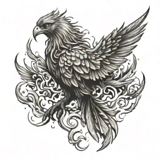 Phoenix Rising From Flames