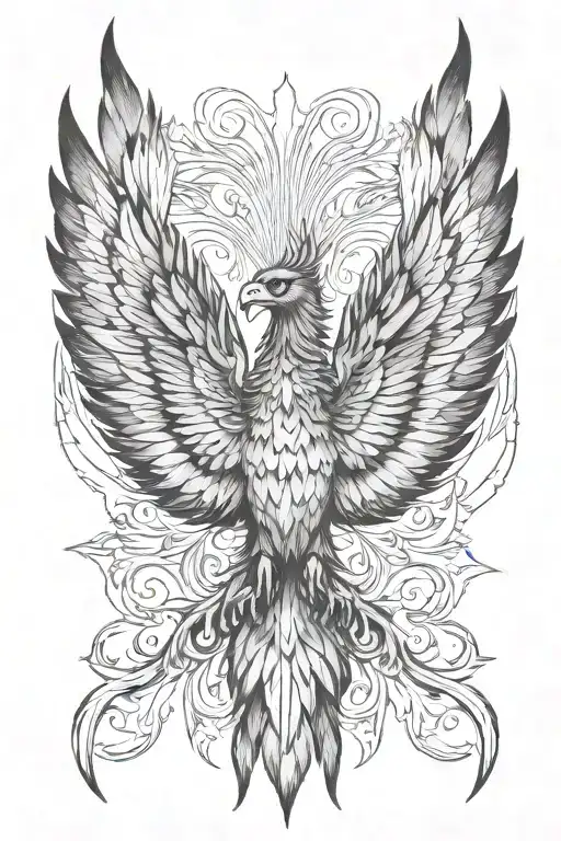 Phoenix Rising From Flames