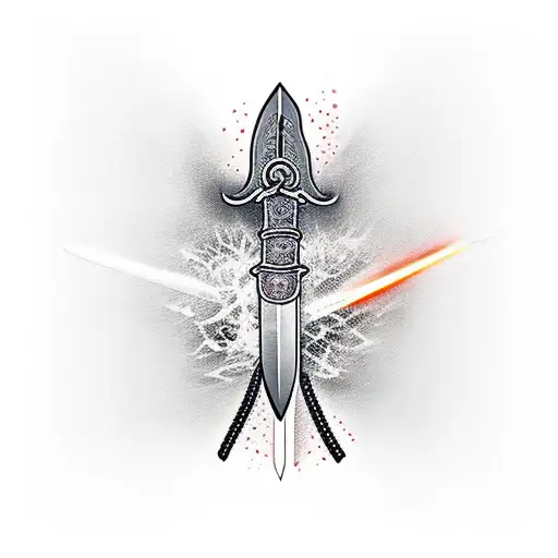 Katana Sword Half Open With Aura Around It