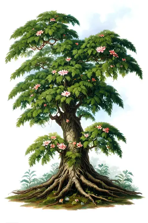 Soutern Rata Tree Growing With Flowers