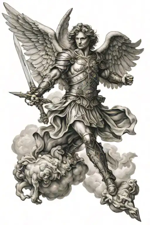Angel War Scene Saint Michael