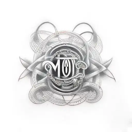 A Bike Chain Forming The Word 'Mother' In An Elegant Script Font