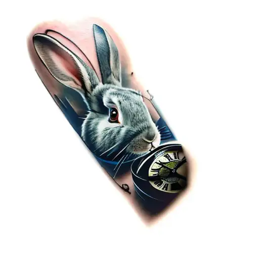 A Rabbit Holding A Clock