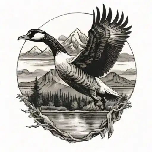 Realistic Goose Mountain Background