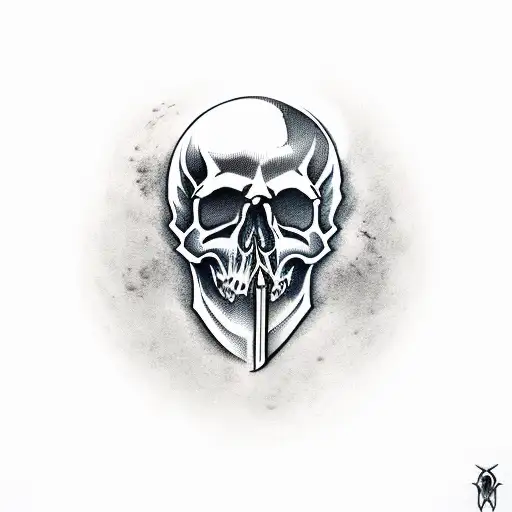 Skull With A Sword Through It
