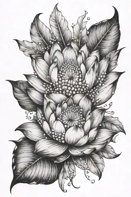 Feathers Diamond Lotus Flower