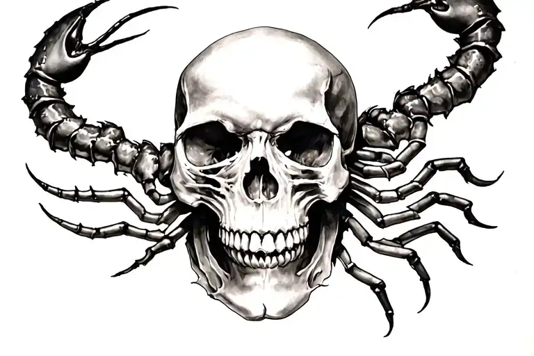 Skull And Scorpio Zodiac Sign