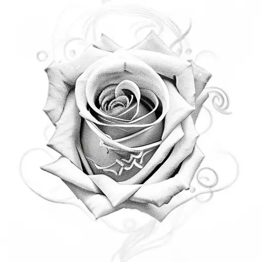 Rose With Fire And Barped Wire Stem