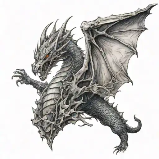 Dragon On Chest And Arm From Lord Of The Ring Finger