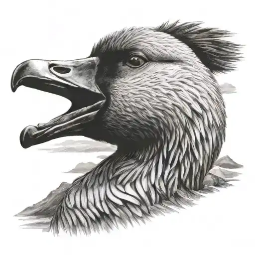 Goose Head Profile Mountain Background Black And White