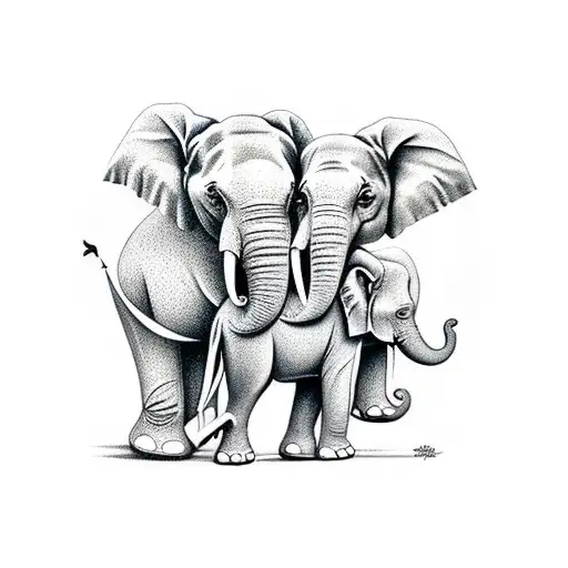 Mother Elephant And Baby Elephant