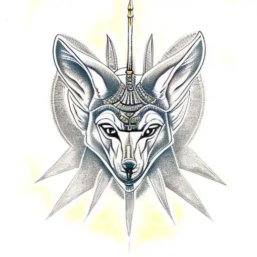 Anubis Holding Up The Anch Symbol